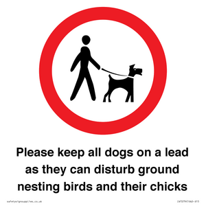 Please keep all dogs on a lead as they can disturb ground nesting birds and their chicks